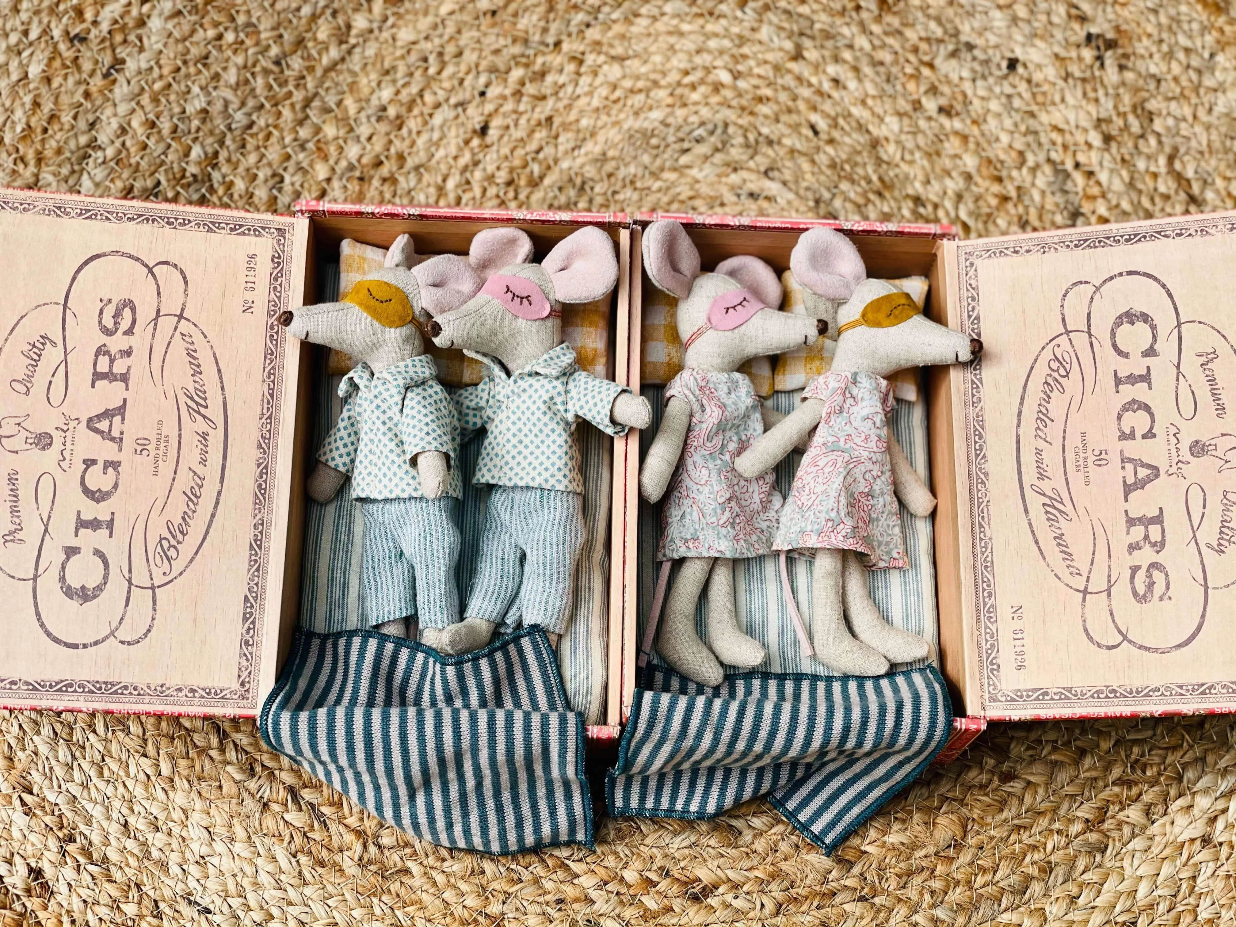 Maileg Parent Mice in Cigar Box including Same Sex Parenting Couple Variations Ltd Edition