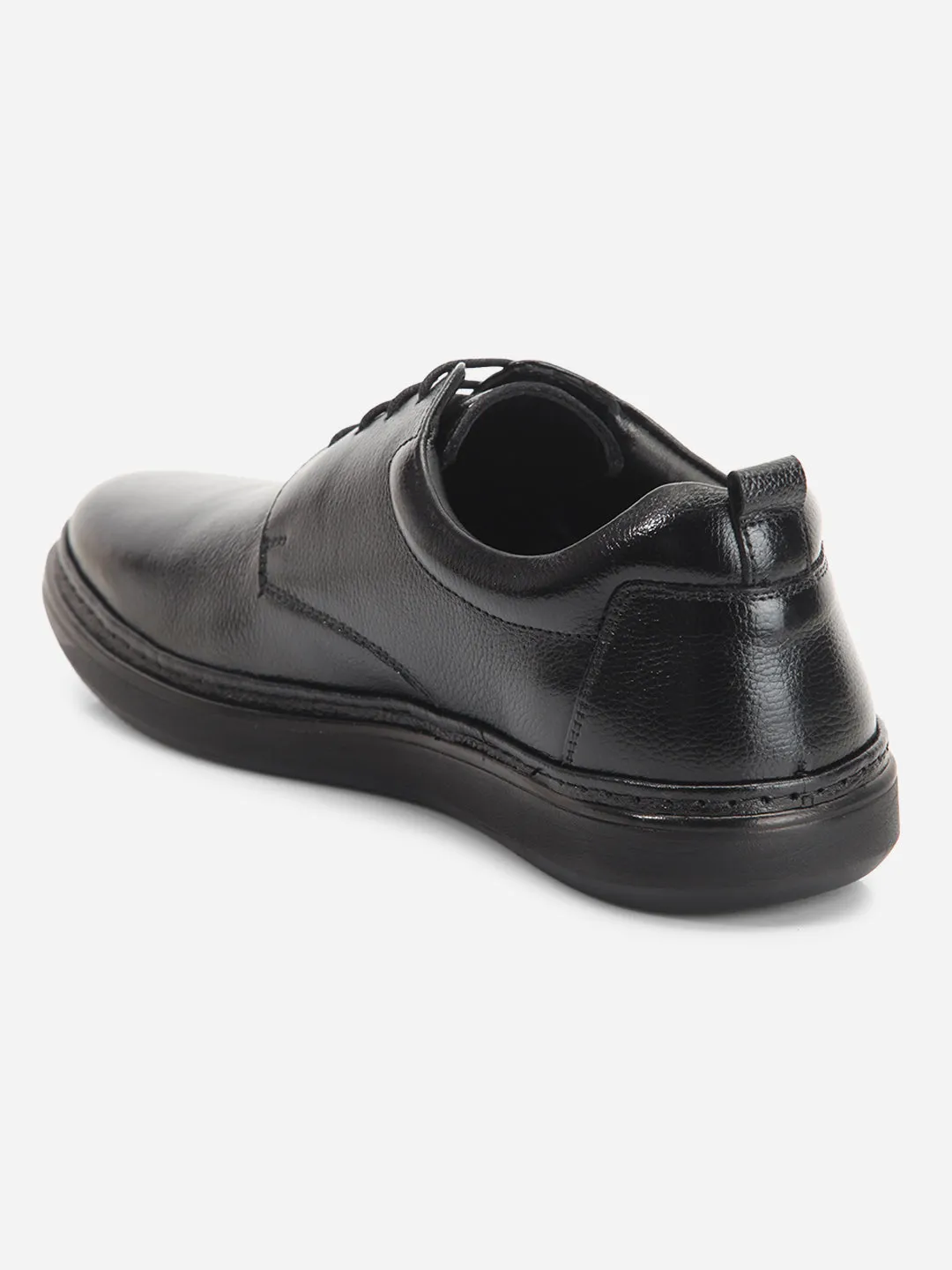 Men's Black Round Toe Lace Up Semi Formal (ID2226)