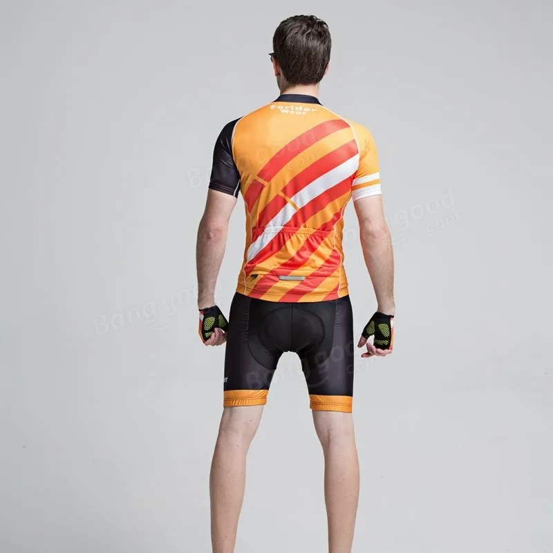 Mens Cycling Short Sleeve Suits Bicycle Shorts Sports Jersey Quick Dry Breathable Wicking Summer