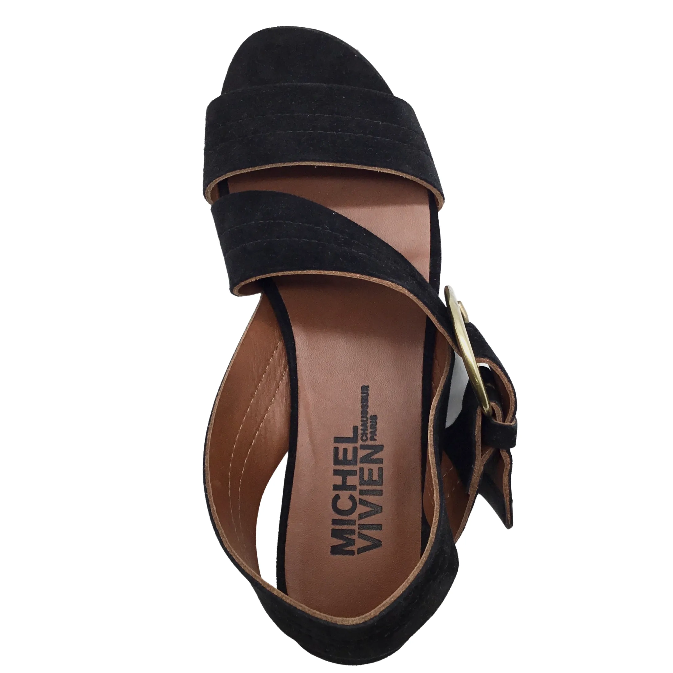 Michel Vivien Black Suede Traver Sandals