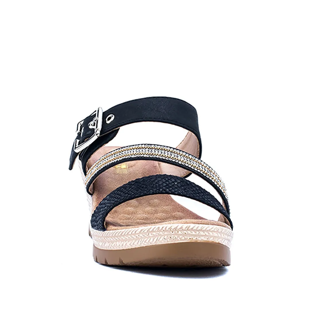 Monica Black Espadrille Sandal