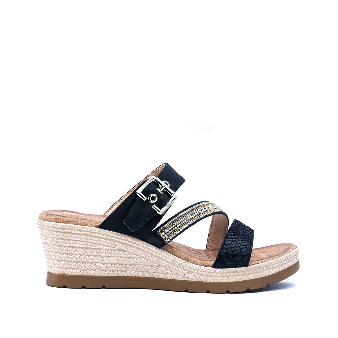 Monica Black Espadrille Sandal