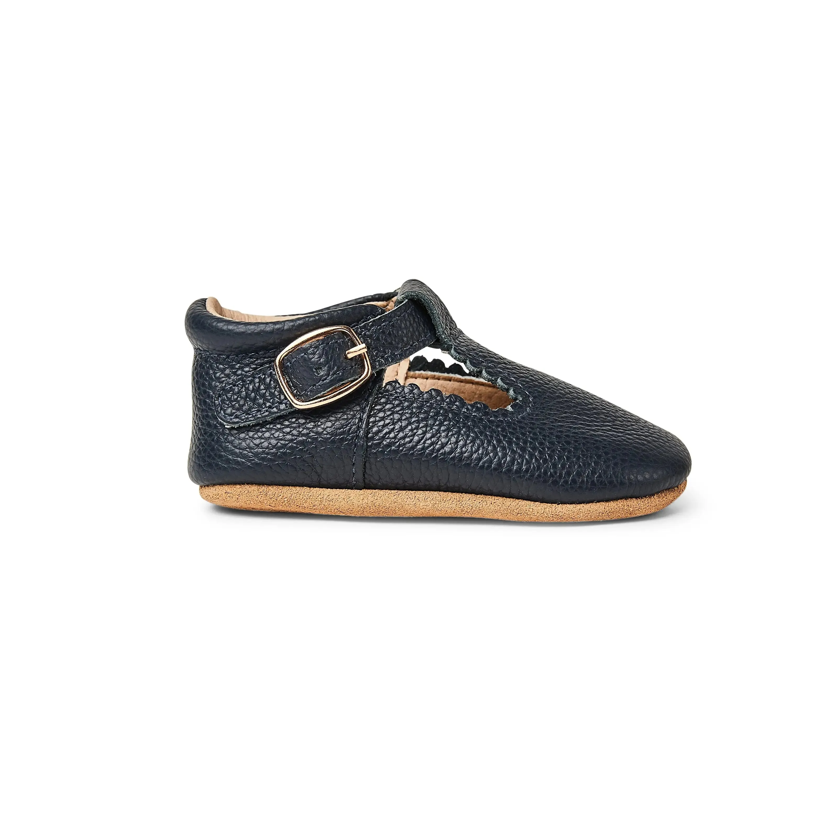 Nile Blue Leather Baby T Bar Shoe