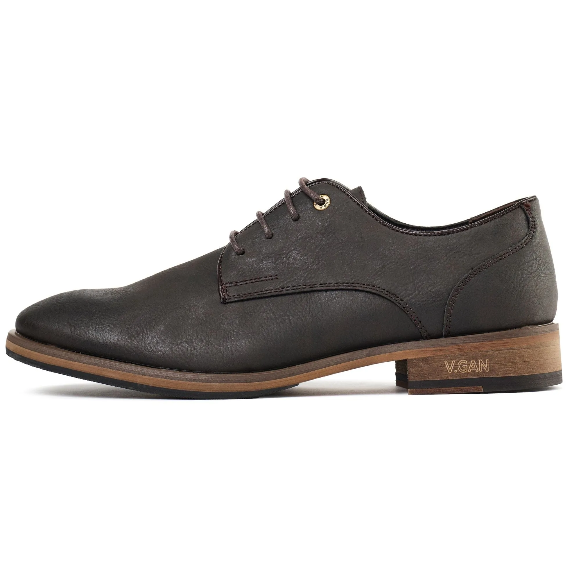 Oatmeal 2 Men's Vegan Leather Derby Shoes | Brown