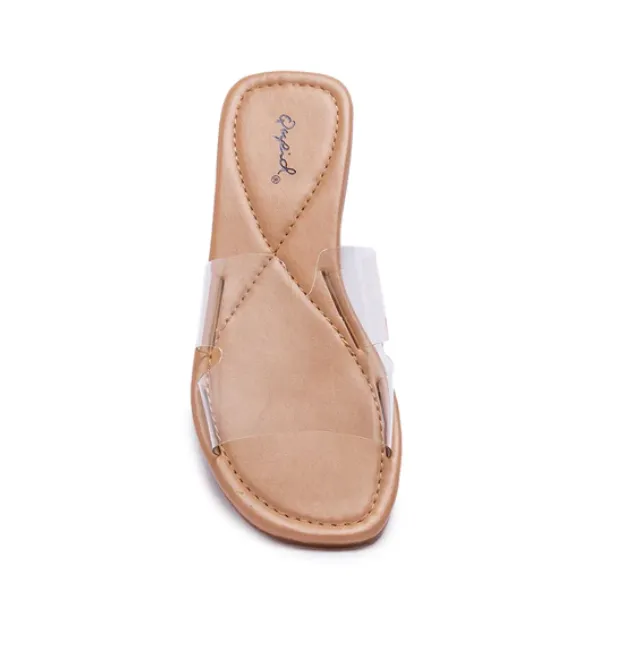 One Band Clear Slide Sandal - Final Sale