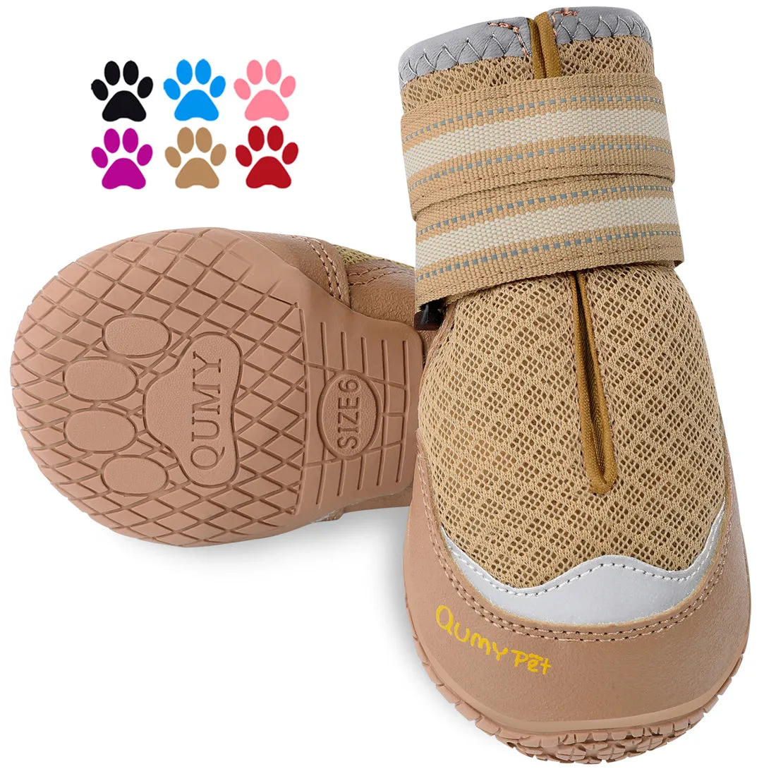 QUMY 2PCS Dog Shoes for Hot Pavement