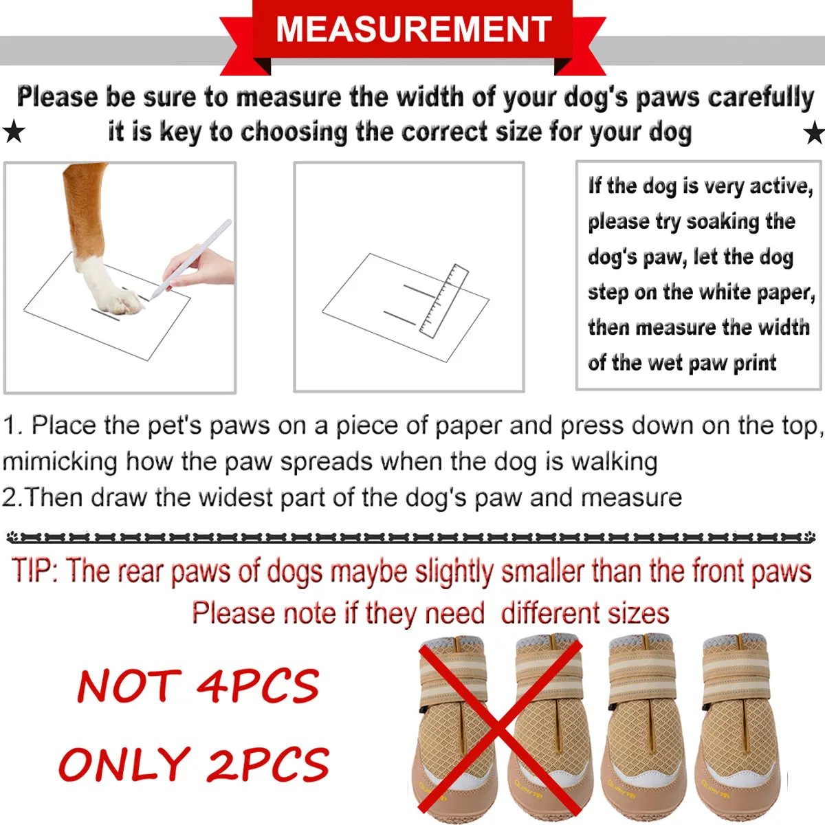 QUMY 2PCS Dog Shoes for Hot Pavement