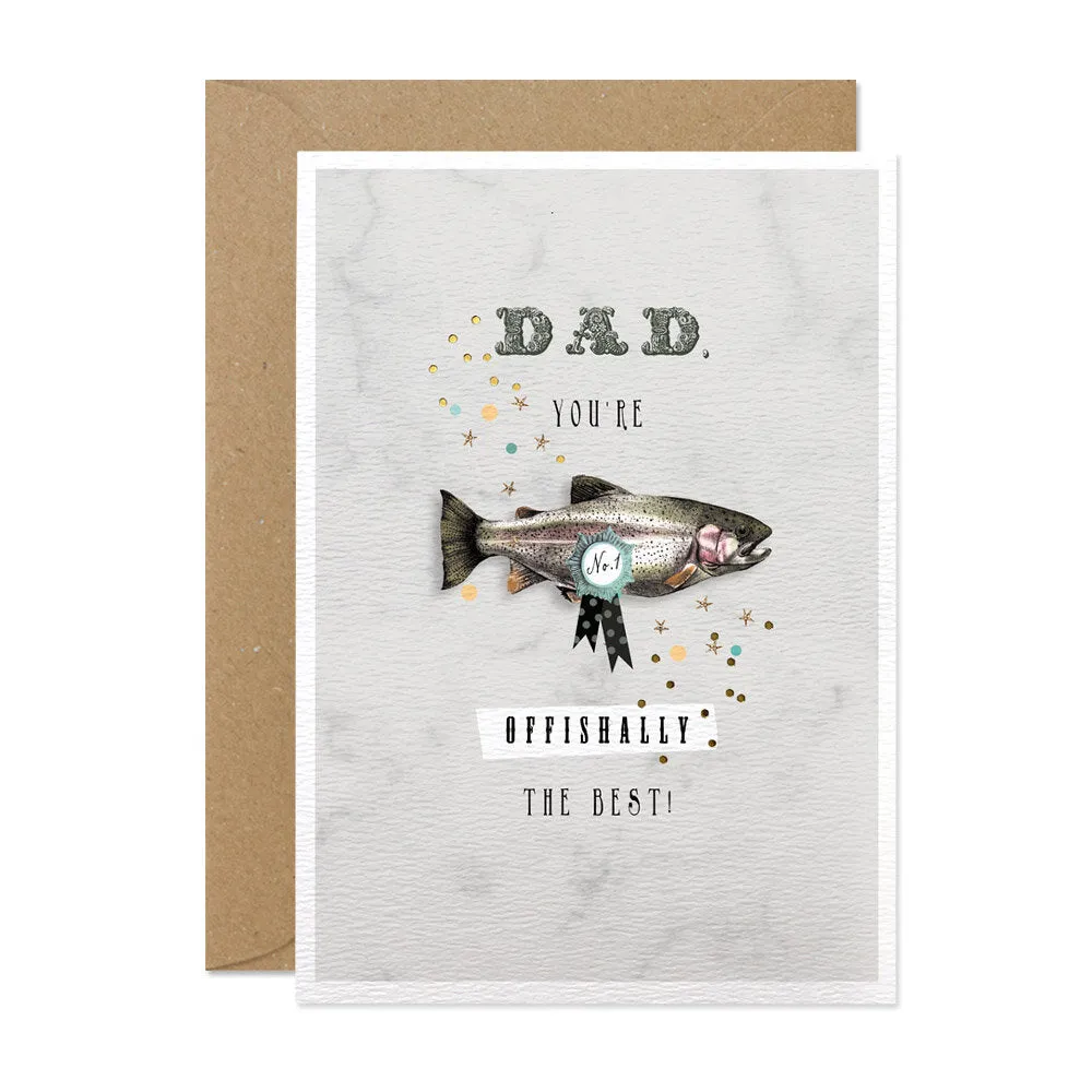 "Dad You're Officially the Best" Fish Greeting Card