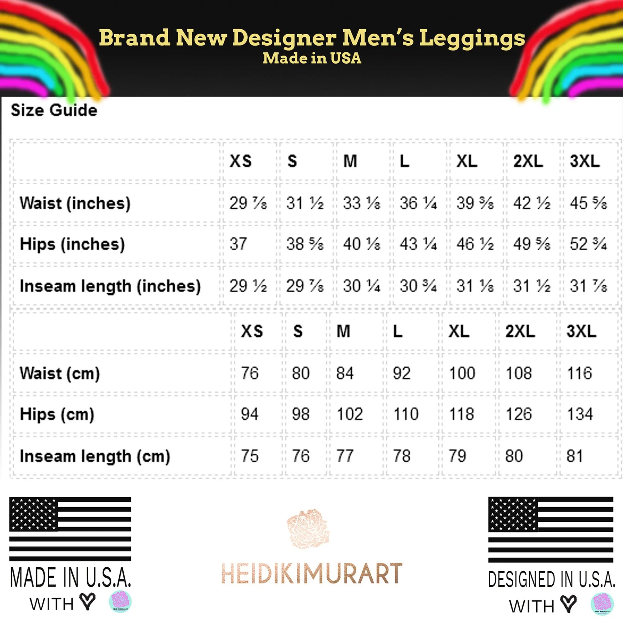 Rainbow Gay Pride Fun Meggings, Best Gay Pride Best Men's Leggings Pride Outfits-Made in USA/EU/MX