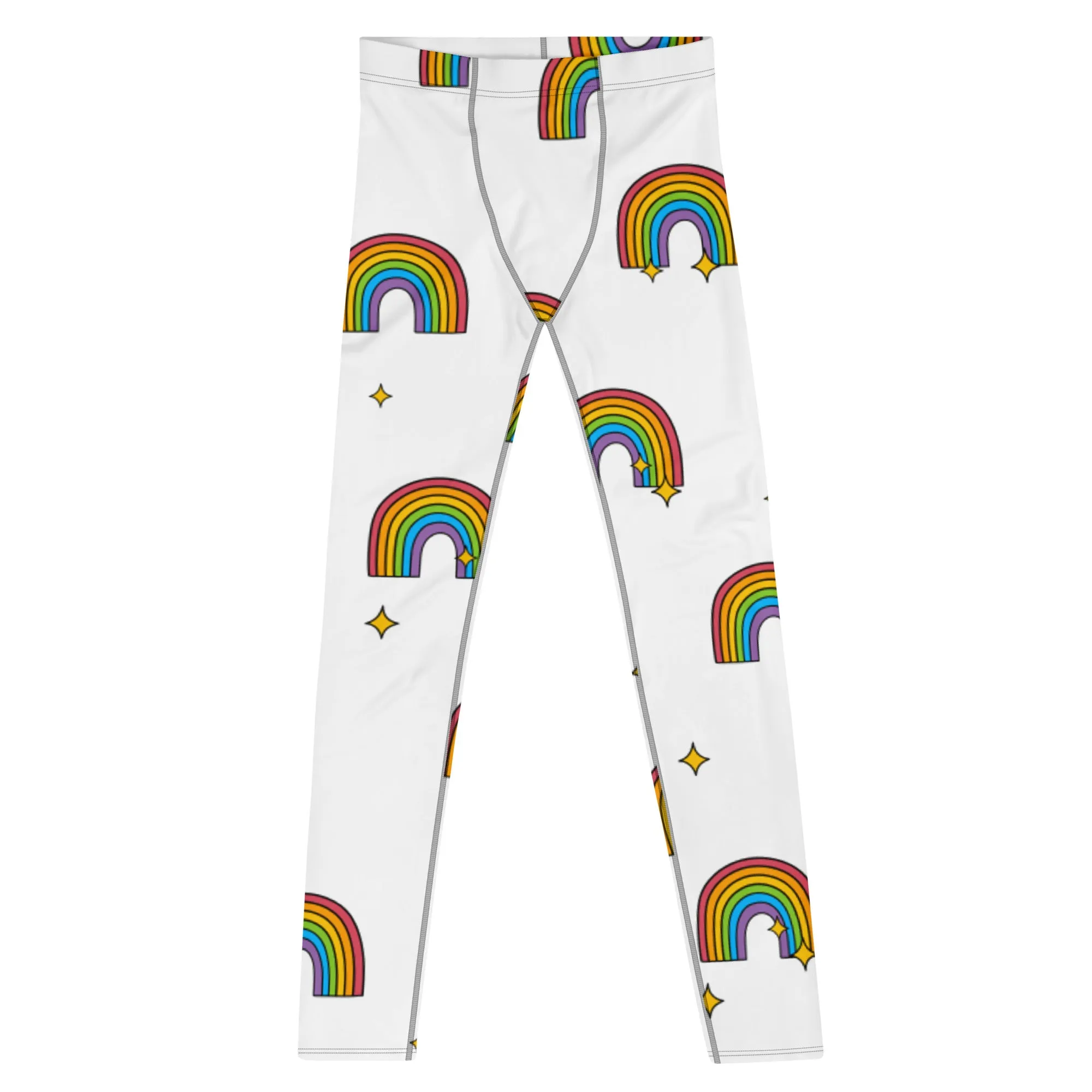 Rainbow Gay Pride Fun Meggings, Best Gay Pride Best Men's Leggings Pride Outfits-Made in USA/EU/MX