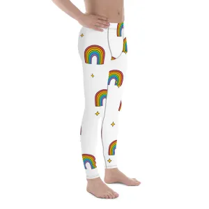 Rainbow Gay Pride Fun Meggings, Best Gay Pride Best Men's Leggings Pride Outfits-Made in USA/EU/MX