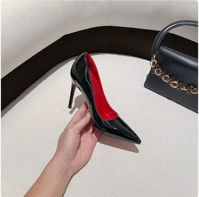 Red Bottom Pointed Heels - Women's Sexy Party Shoes