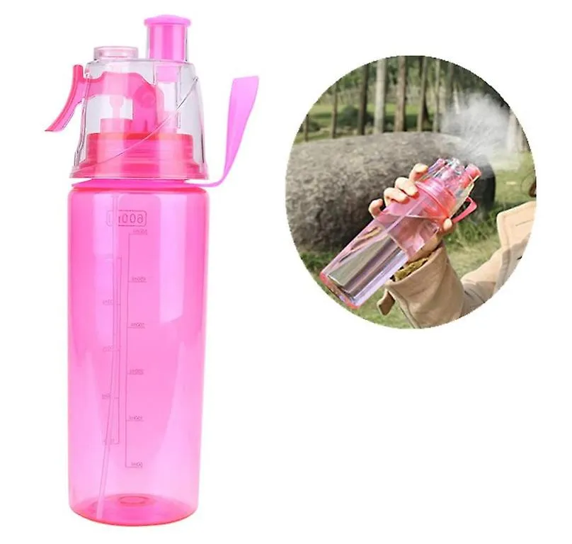 Red Mist Spray Water Bottle 600Ml Portable Sport Water Bottle Anti-Leak Drinking Cup With Mist Hydration Fa1555