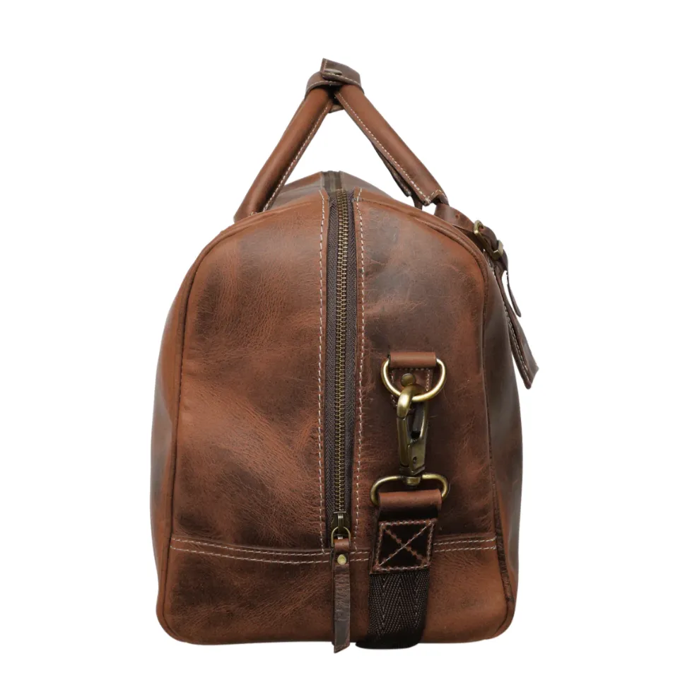 RusticTown Sasha Carry On Leather Duffle Bag (Mulberry)