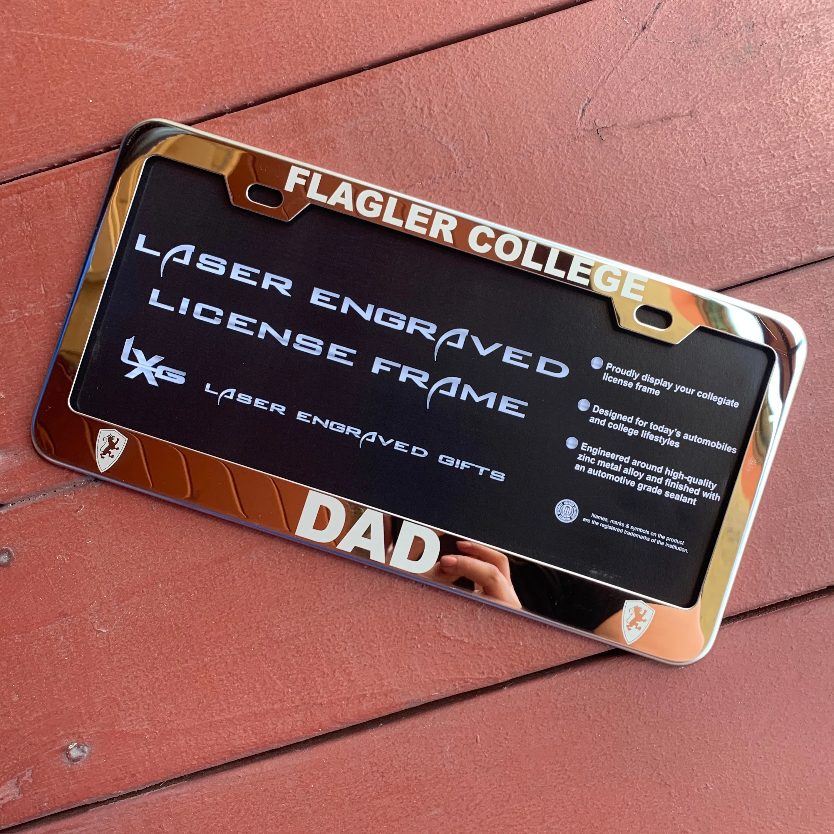 Silver Dad License Plate Frame