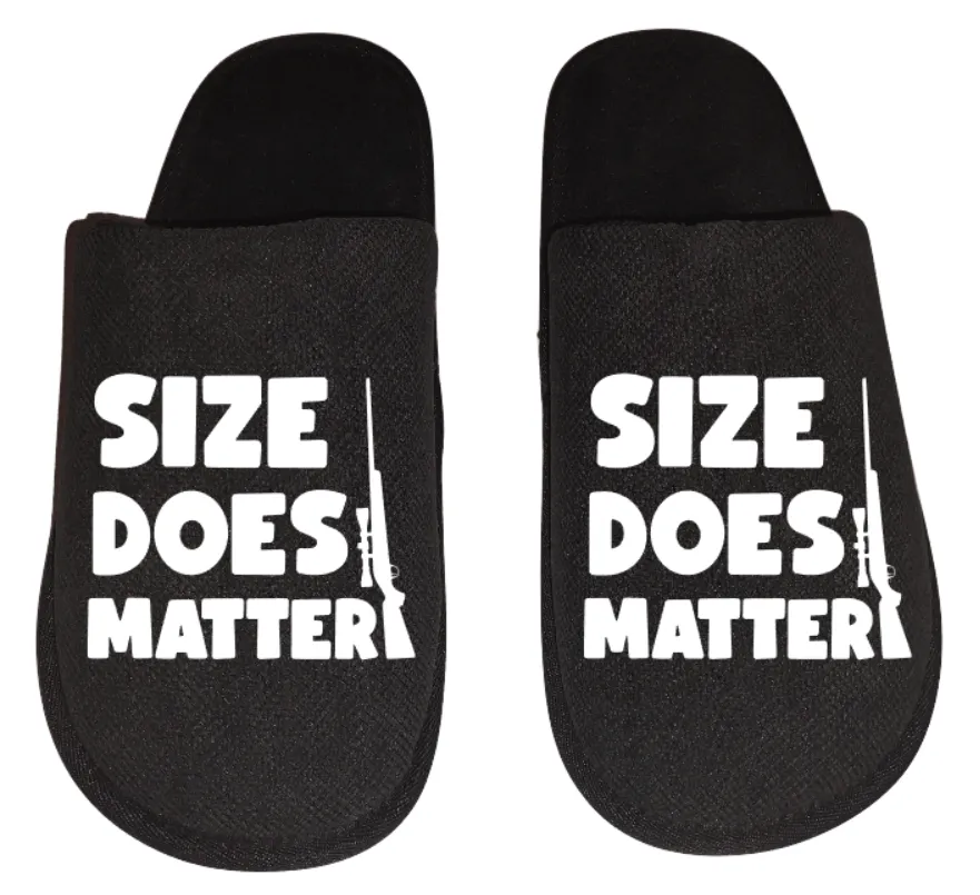 Size does matter funny Men's hunting Slippers House Shoes slides father dad husband gift