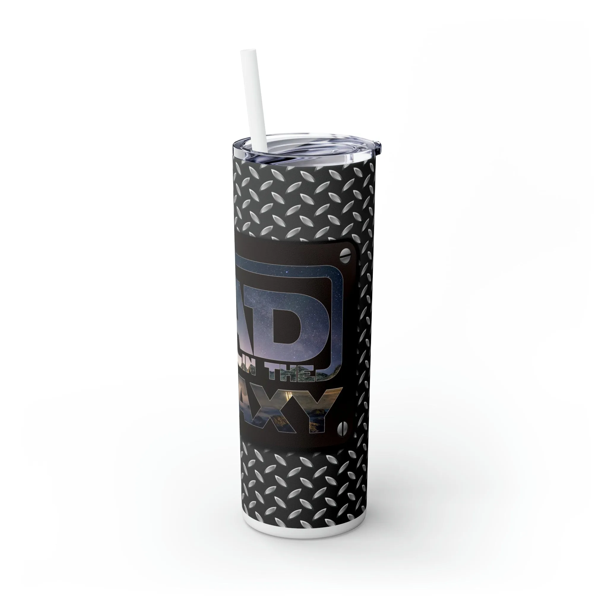 Skinny Tumbler with Straw, 20oz, Best Dad in the Galaxy, awd-1373