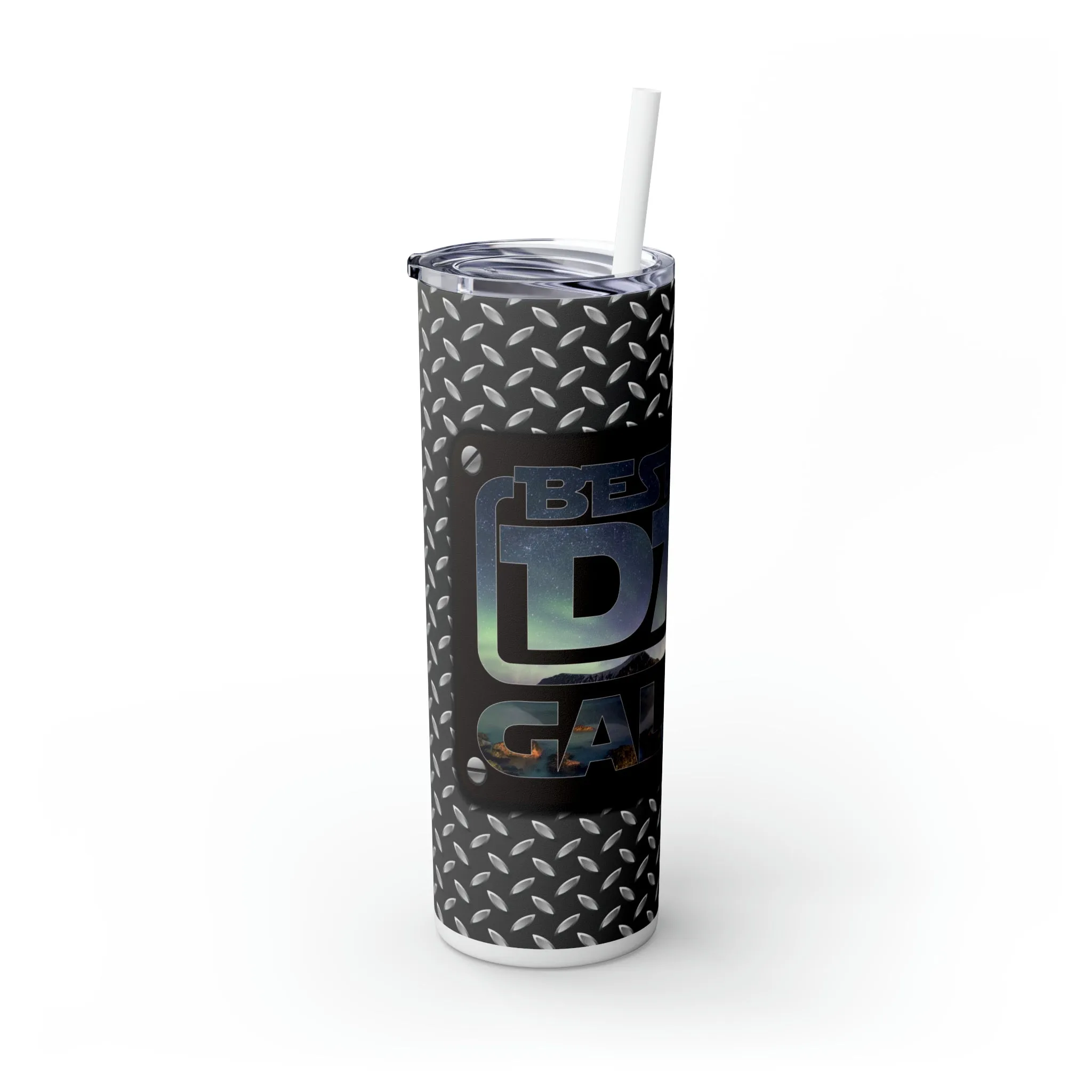 Skinny Tumbler with Straw, 20oz, Best Dad in the Galaxy, awd-1373