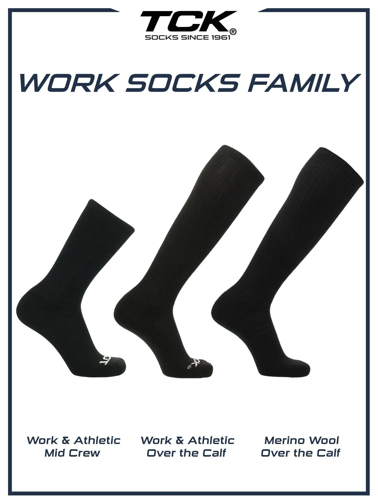 Tall Knee High Wool Work Socks Multi-Pack