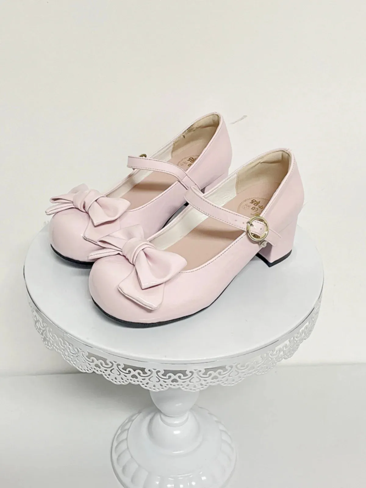 TAVIMART  -  Sweet Bow In Single Shoes For Girls With Thick Heels Round Heads Cute Jk Student Versatile Lolita Girls' Tea Party Single Shoes