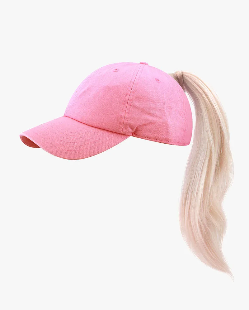 The Hat Depot - Washed Cotton Low Profile Ponytail Cap