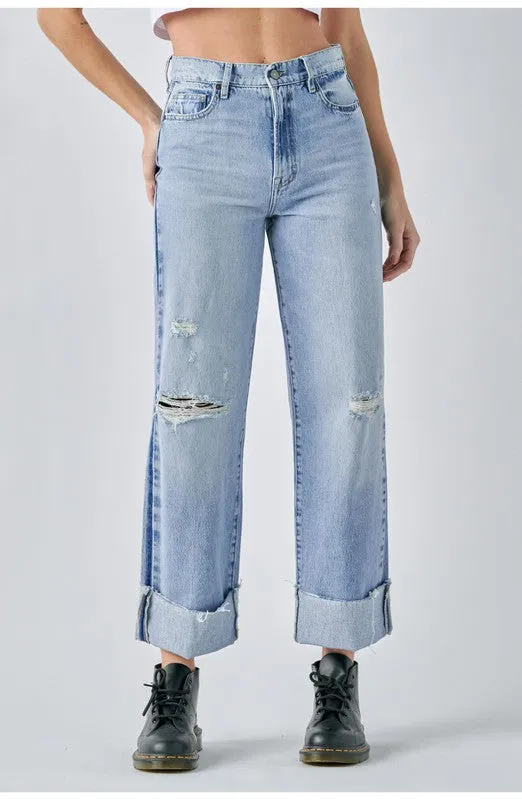 The Logan Cuffed Dad Jeans by Hidden