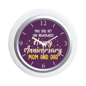 TheYaYaCafe Yaya Cafe for Mom Dad, Table Desk Clock Plastic Framed Thanks- 6x6 inches(White Frame, Unbreakable Flexiglass Cover, Analog)