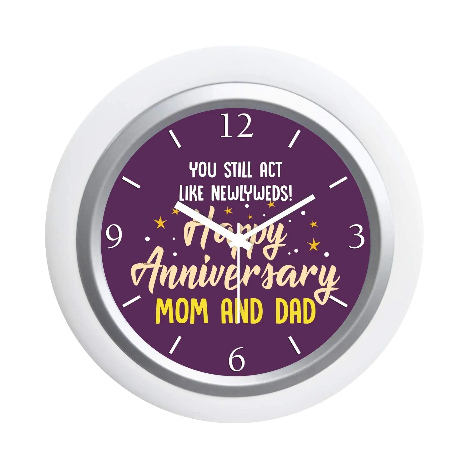 TheYaYaCafe Yaya Cafe for Mom Dad, Table Desk Clock Plastic Framed Thanks- 6x6 inches(White Frame, Unbreakable Flexiglass Cover, Analog)