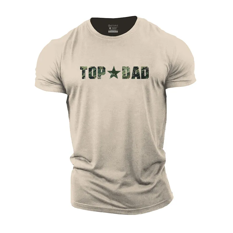 Top Dad Print Men's Workout T-shirts