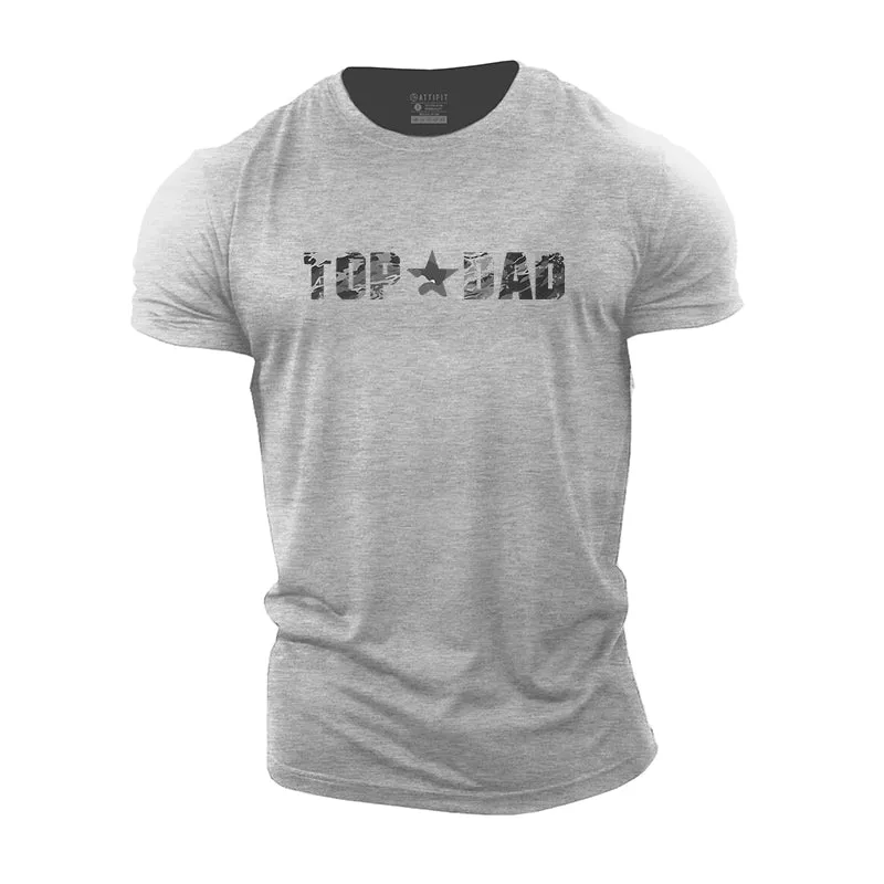 Top Dad Print Men's Workout T-shirts