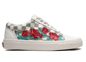 Unisex Vans Embroidered Rose Classic Slip On