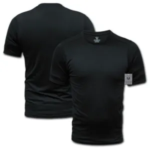 US Military Dri Cool Muscle Workout Fit Training Black Solid T-Shirts