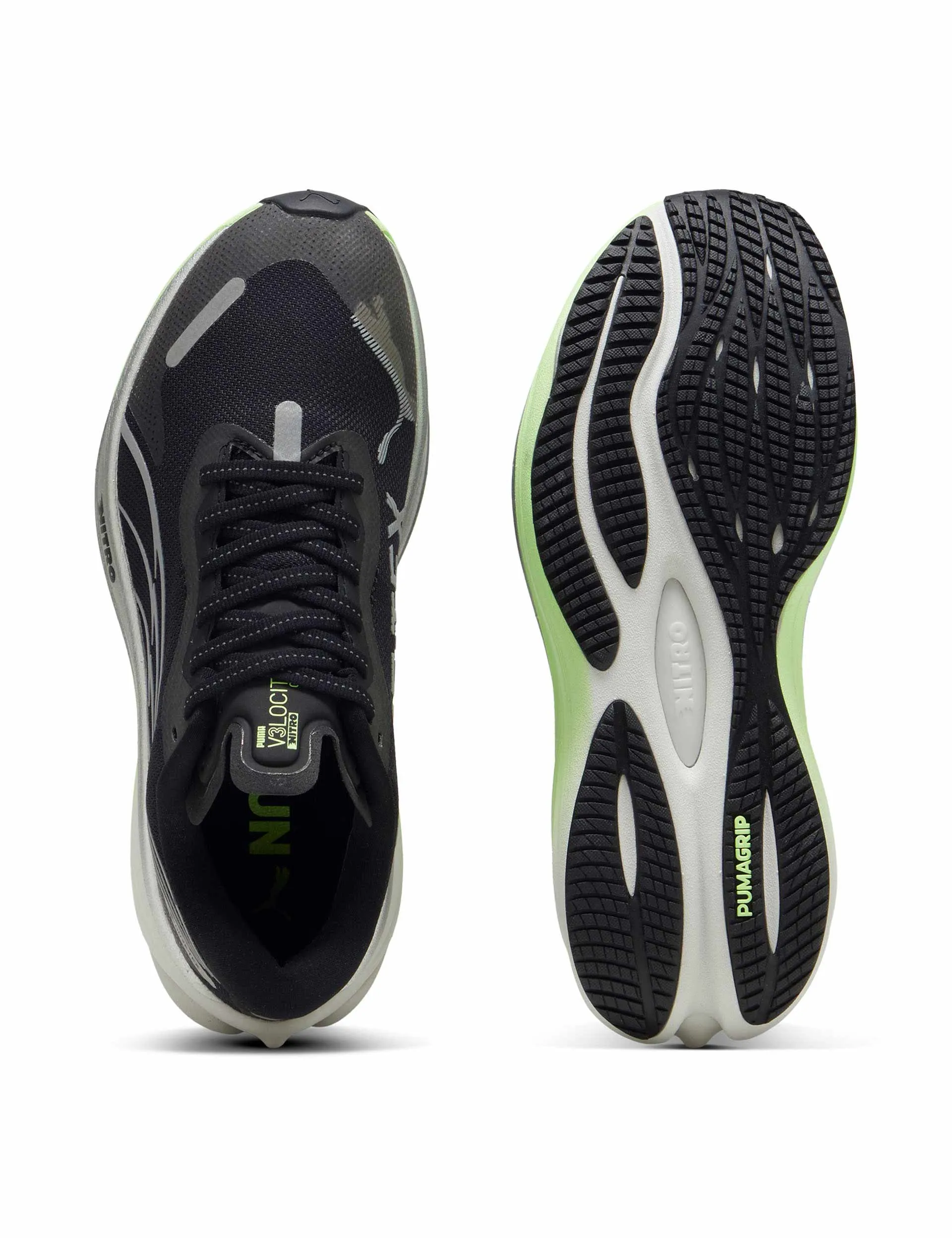 Velocity NITRO 3 GTX Running Shoes - Black/Silver/Fizzy Apple