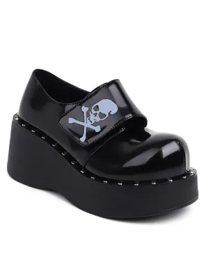 Vintage Black Toxic Skull Platform Shoes