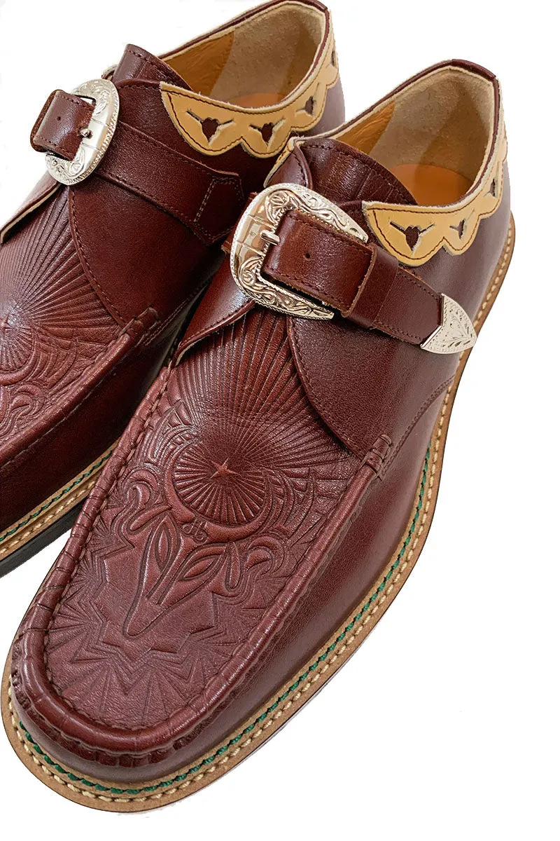 Western Moccs Monk Strap Shoes