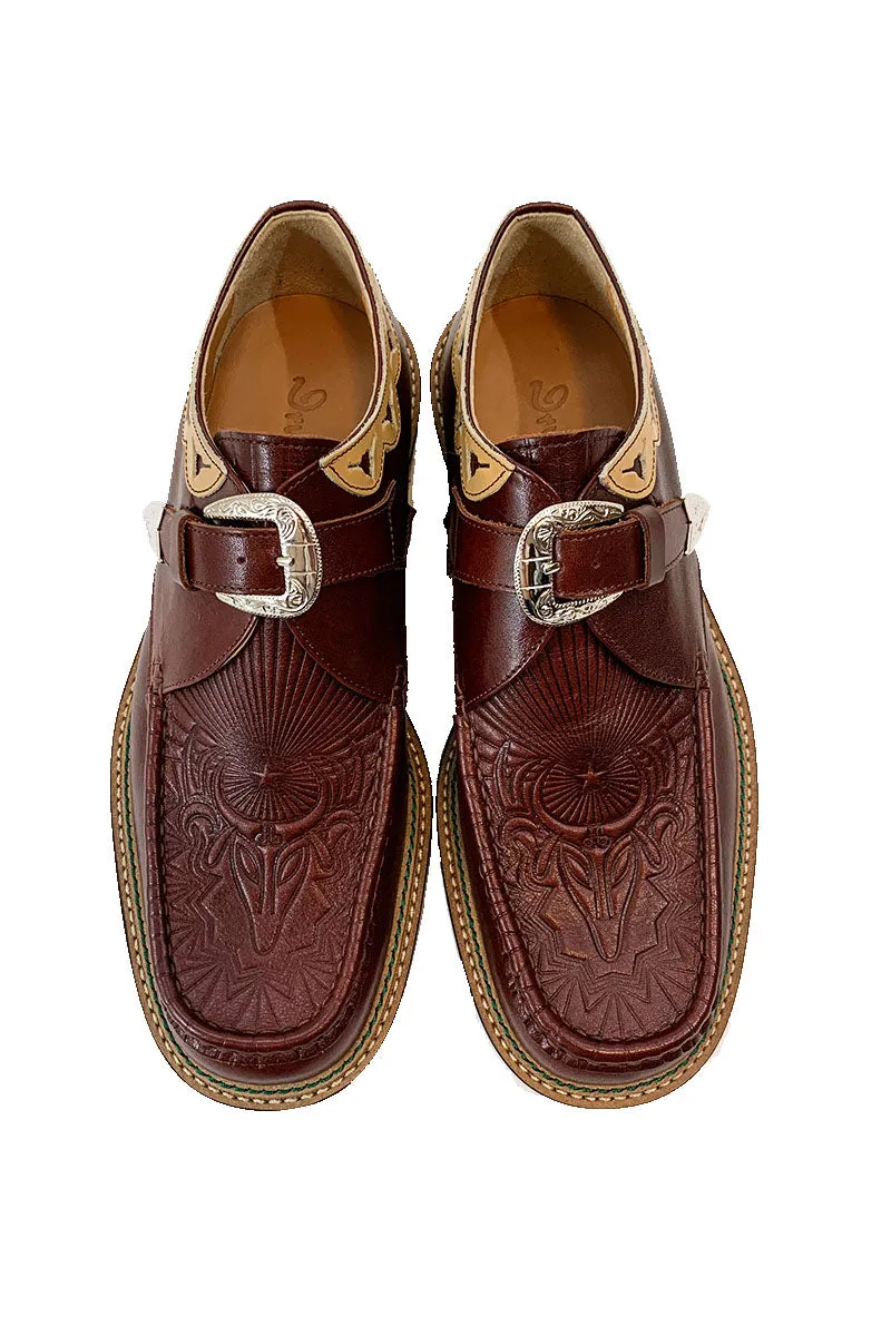 Western Moccs Monk Strap Shoes