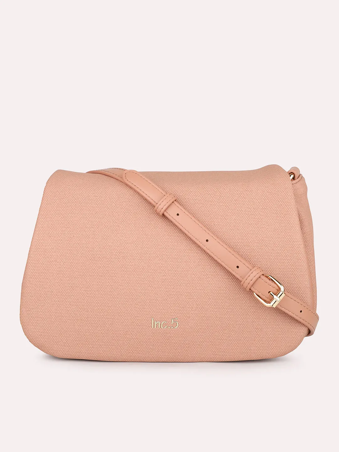 Women Peach Solid Shoulder Bag