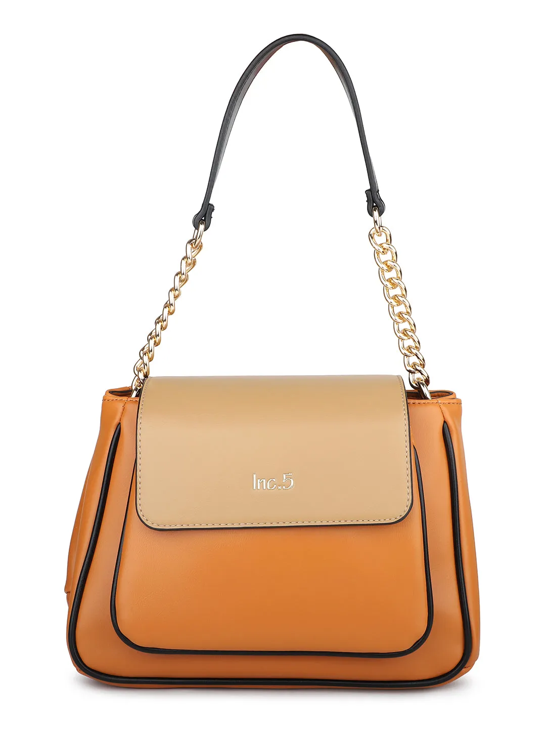 Women Tan And Beige Colourblocked Shoulder Bag