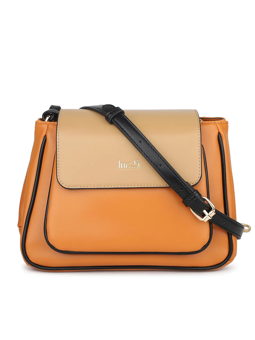 Women Tan And Beige Colourblocked Shoulder Bag