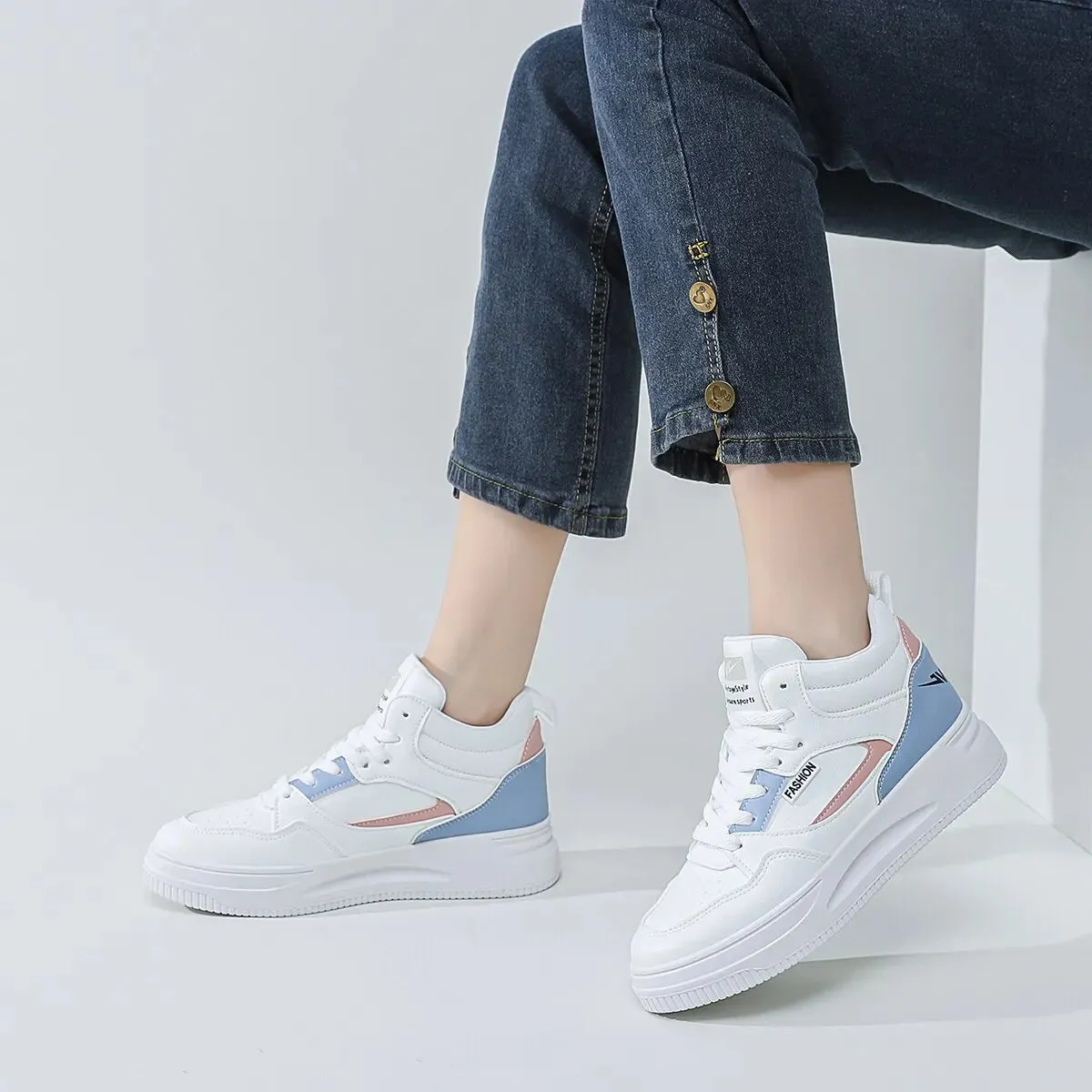 Women White High-top Sneakers