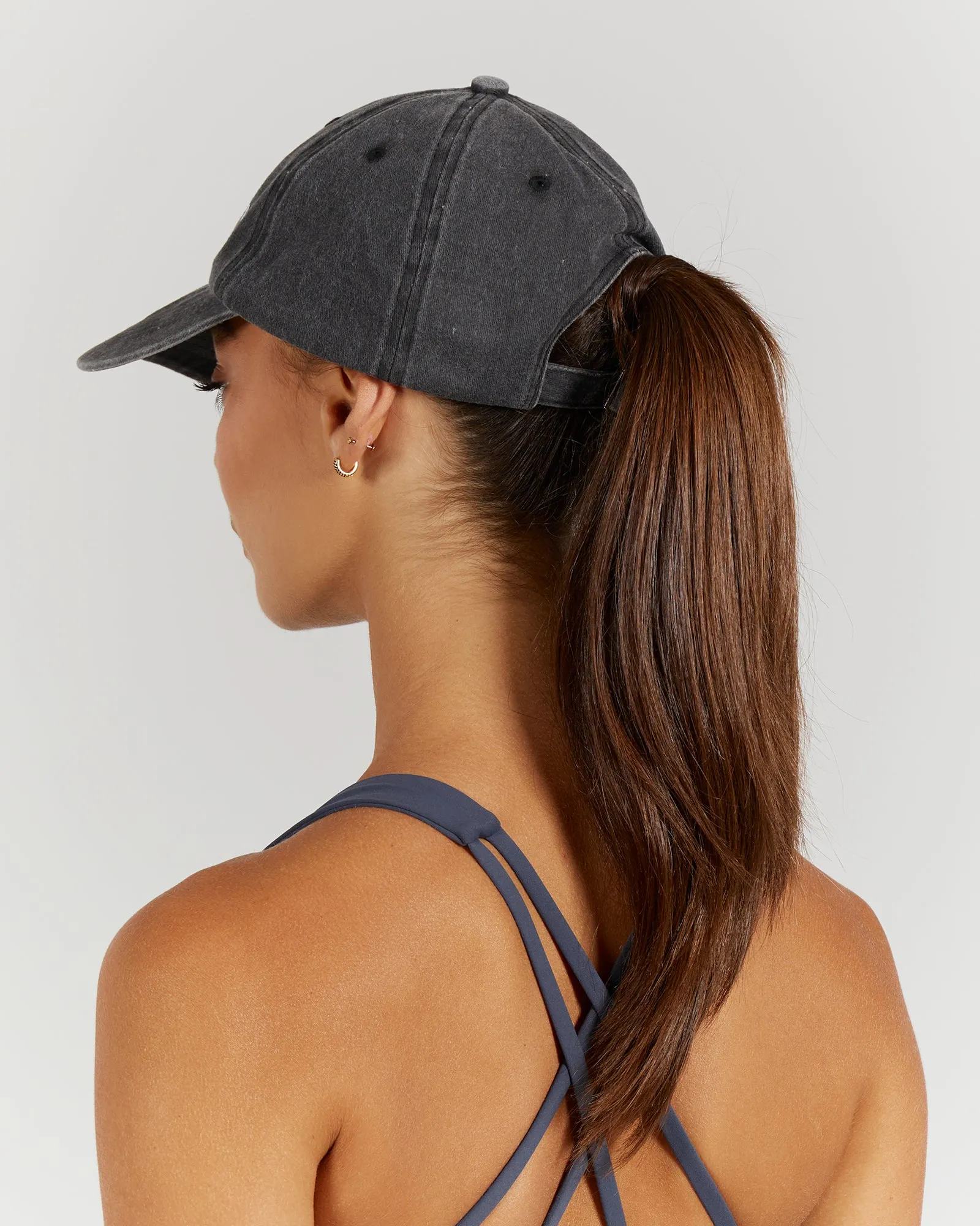 WOMENS DAD CAP - BLACK WASHED