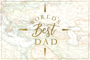 World's Best Dad Map Father's Day Card