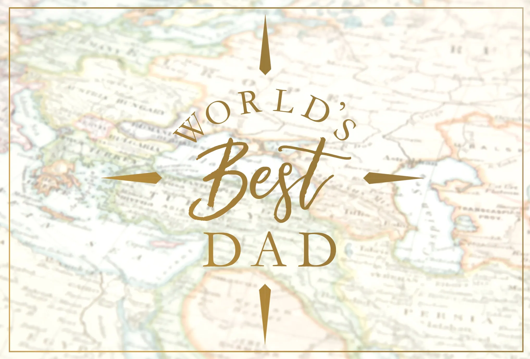 World's Best Dad Map Father's Day Card